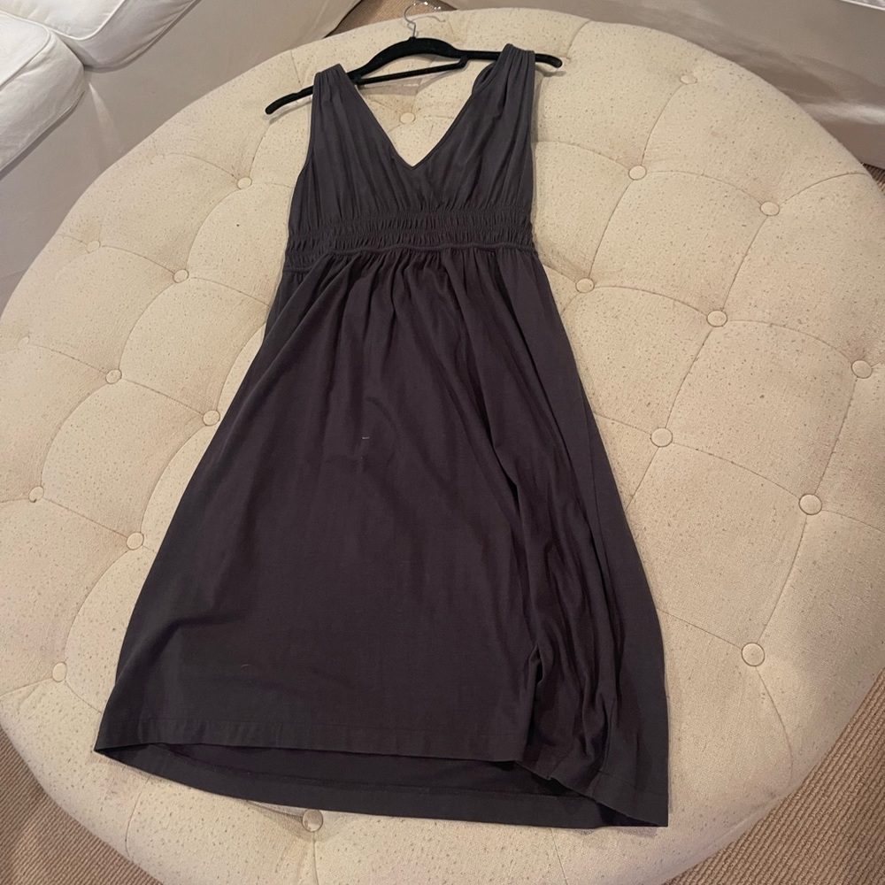 Jcrew women’s navy/grey cotton sleeveless dress with v neckline - Picture 5 of 9